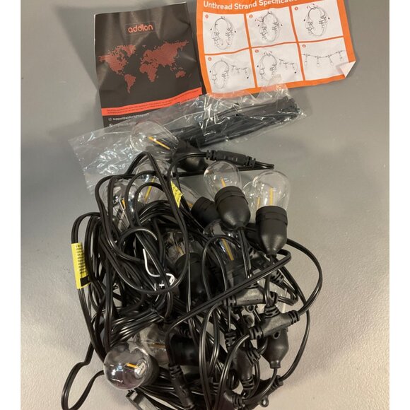 addlon 48FT LED String Lights Outdoor Vintage Shatterproof Weatherproof Black - Picture 5 of 5